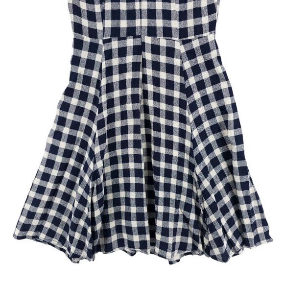 REFORMATION Mini Dress Blue White Gingham Check Fit Flare XS - Picture 3 of 8